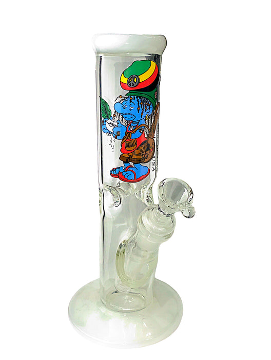 10" Straight Glass Water Pipe Assorted Decal