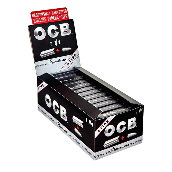 OCB Premium 1 1/4" Size Rolling Paper & Tips