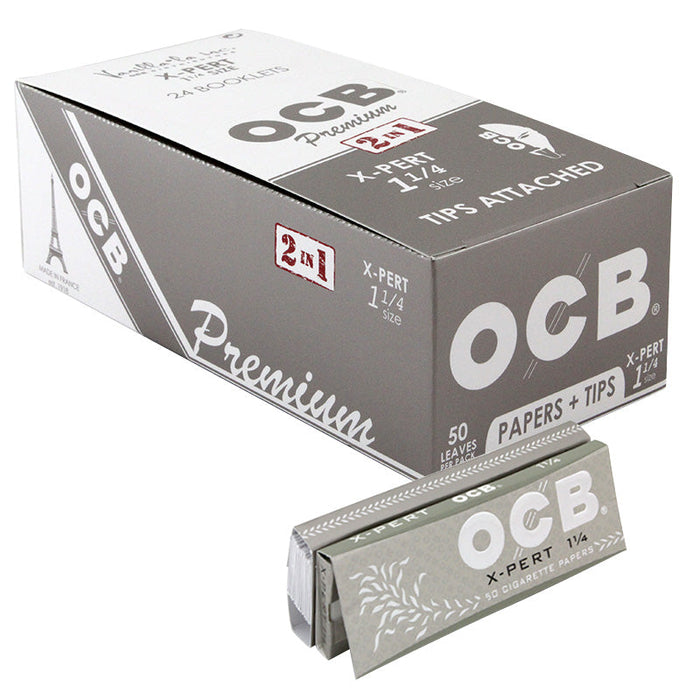 OCB Premium X-Pert 1 1/4" Size Rolling Paper & Tips