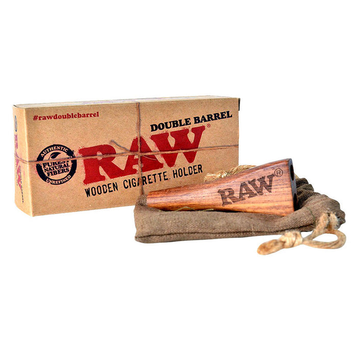 Raw King Size Double Barrel Wooden Cigarette Holder