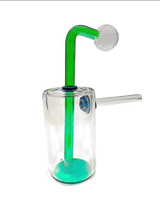 14mm Vertical Barrel 65X5 with Colored Stem OB Water Pipe - Assorted Decal