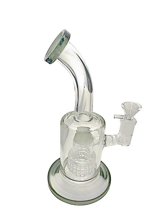 8" Bent Neck Matrix Perc Glass Water Pipe w/ Bowl