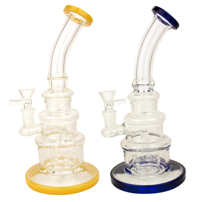 10" Stacked Bent Neck - Glass Water Pipe