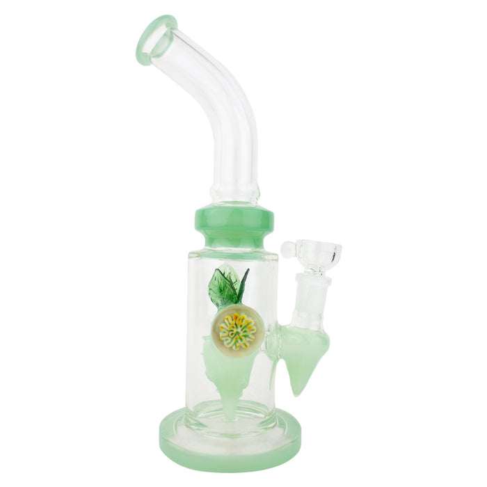 10" Floral Implosion w/ Fruit Perc & Bent Neck Glass Water Pipe
