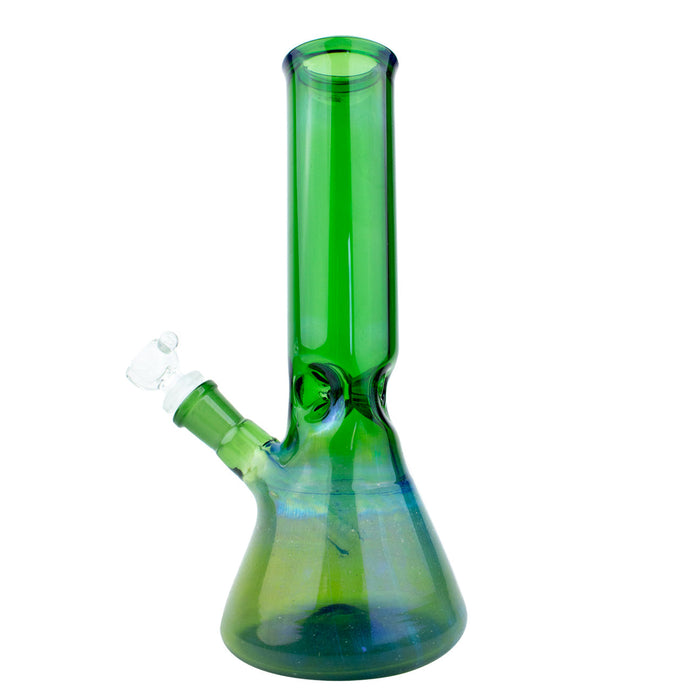 11" Chrome Fumed Colored Beaker w/ Ice Catcher - Glass Water Pipe
