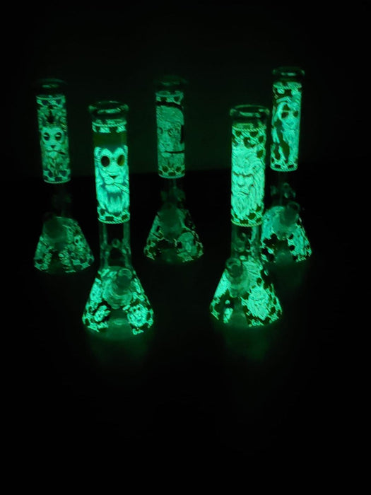 14.5" Glow in the Dark Lion - Glass Water Pipe