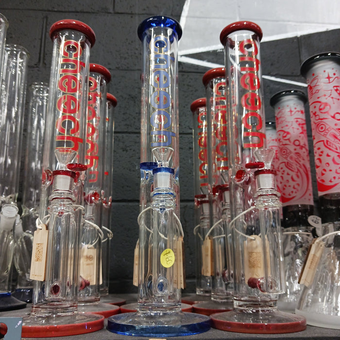 16" CHEECH Colored Top Straight Glass Water Pipe 'CH-114'