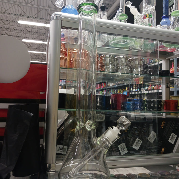 17.5" Beaker Clear Colored Tip Water Pipe