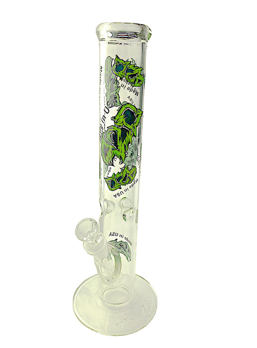 14" FLOWER LEAFE CRYSTALS GLASS PIPE