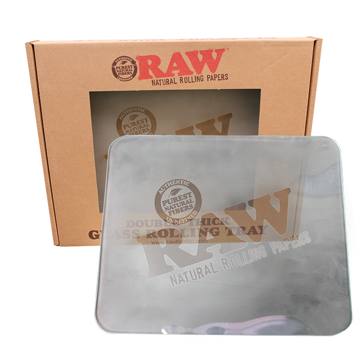 Raw Large Frosted Glass Rolling Tray