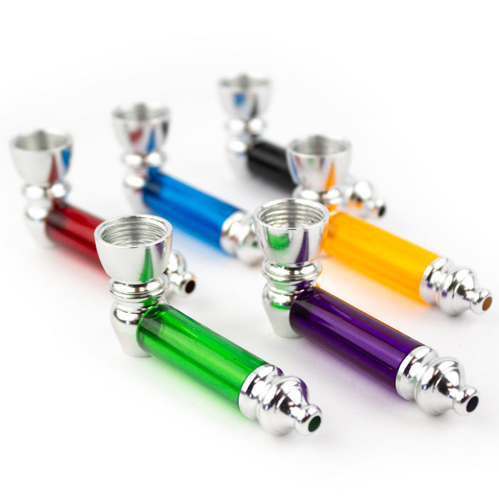2.5" Colored Acrylic Metal Hand Pipe