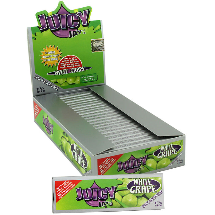 Juicy Jay's Superfine 1 1/4" Size Rolling Paper White Grape Flavor