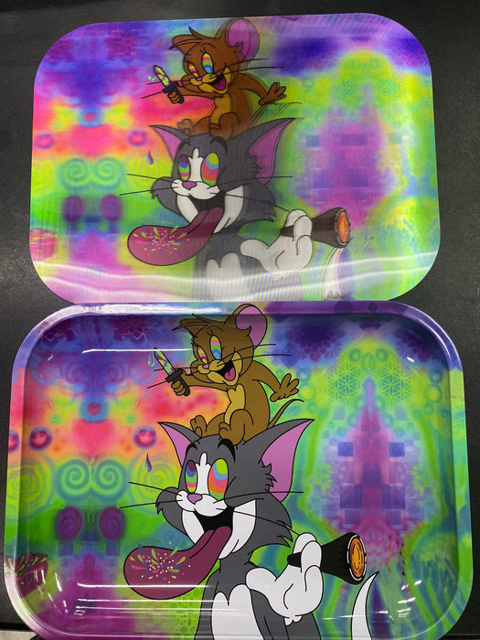 3D Large Metal Rolling Tray With Magnetic Lid