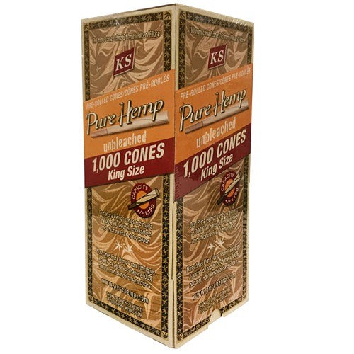 Pure Hemp Unbleached Cones King Size - 1000ct.
