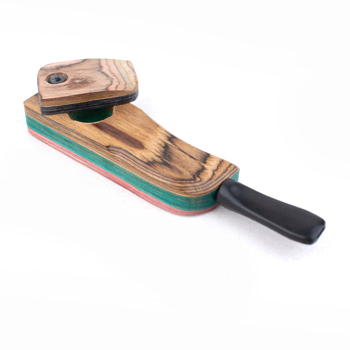 4.5" Colored Slide-Top Wooden Hand Pipe