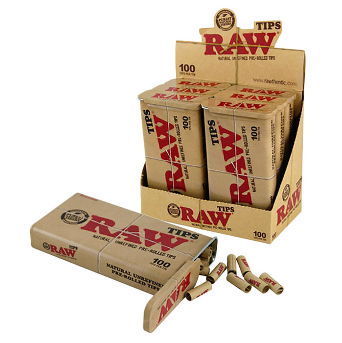 Raw Pre Rolled Tips Tin (Display of 6)