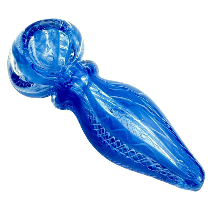 4" Color Wig Wag Pointed Glass Hand Pipe (Assorted  Colors)