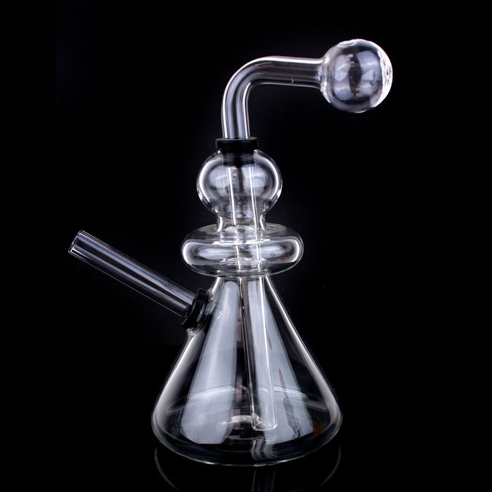 5.5" Double Bubble Beaker Shape OB Water Pipe 'Clear'