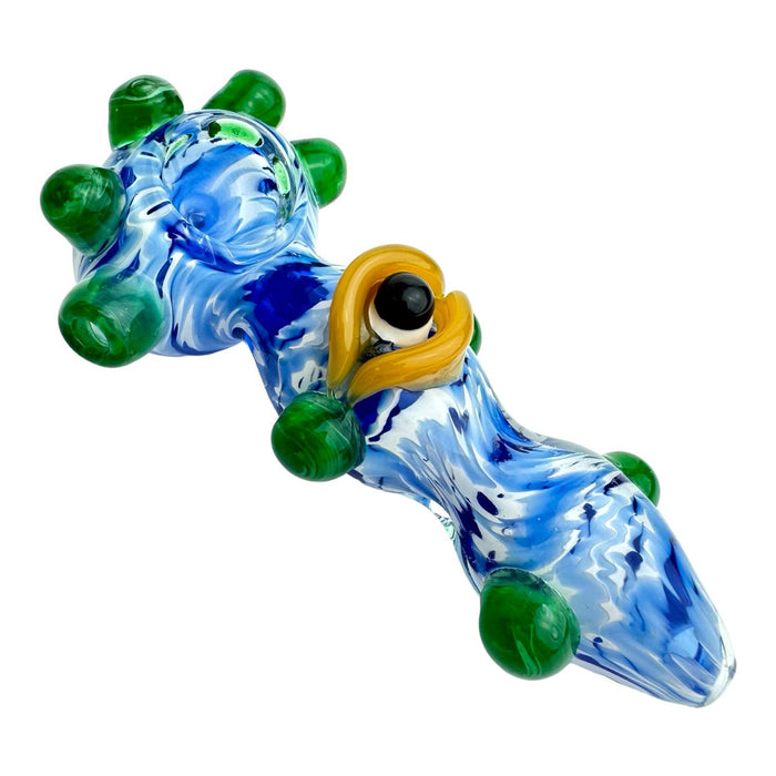 5.5" Eye Ball Marble Glass Hand Pipe (Assorted Colors)