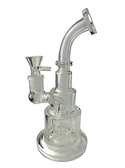 9.5" Bent Neck Shower Head Percolator Glass Water Pipe