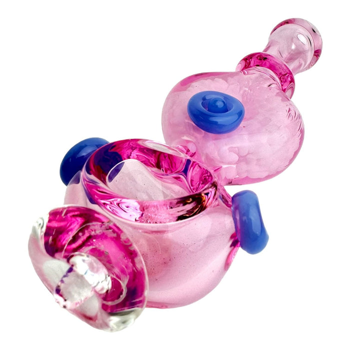 5" Pink Donut Hole Glass Hand Pipe