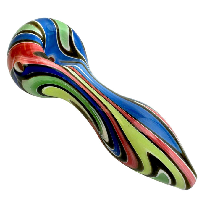 5" Swirling Wig Wag Spoon Glass Hand Pipe