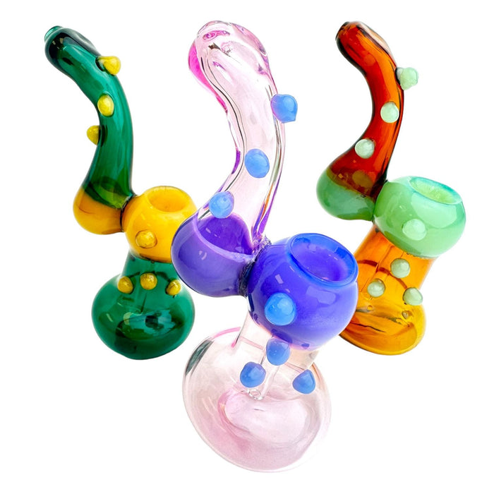 6.5" Seven Bumps Bubbler Glass Hand Pipe (Assorted Colors)