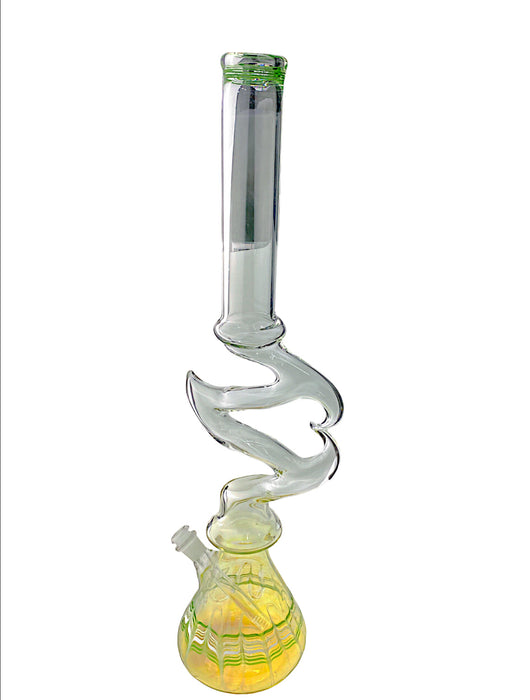 24" Bent Heart Glass Water Pipe
