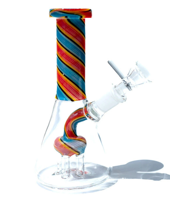 6" Swirl Design Tree Perc Glass Water Pipe. Assorted Designs)