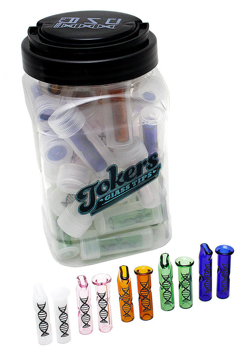 Tokers Colored Glass Tips Jar by DNA Glass