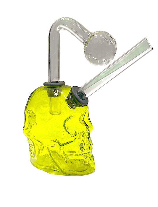 4" Glass Skull Double Face OB Water Pipe