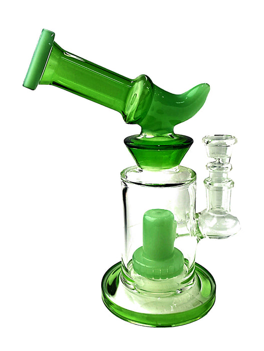 8.5" Bent Colored Recyclers Glass Water Pipe
