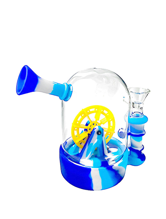 Water Wheel Glass & Silicone Water Pipe