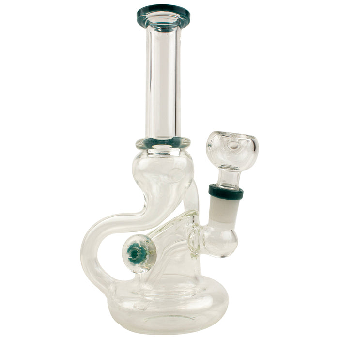 8" Flower Implosion Recycler Rig - Glass Water Pipe