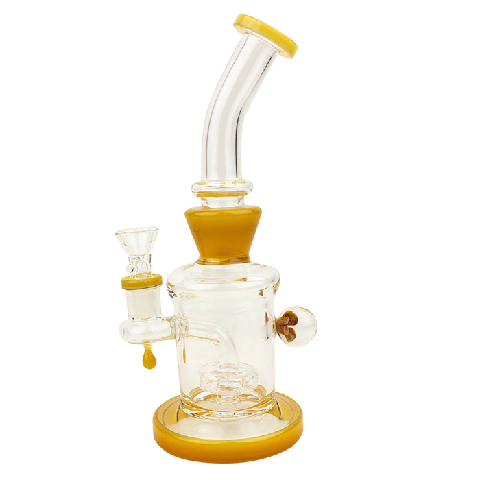 9"  Bent Neck Flower Implosion - Glass Water Pipe