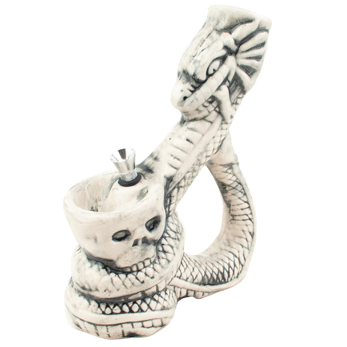 10" Skull & Dragon Ceramic Water Pipe