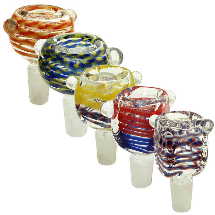 18mm Male Color Swirl Glass Bowl - (Assorted Colors)