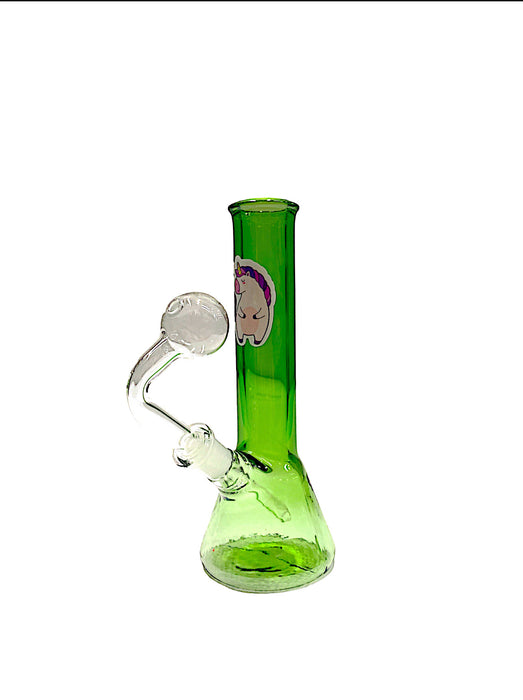 G/G 10mm Beaker Shape OB Water Pipe -Assorted Stickers