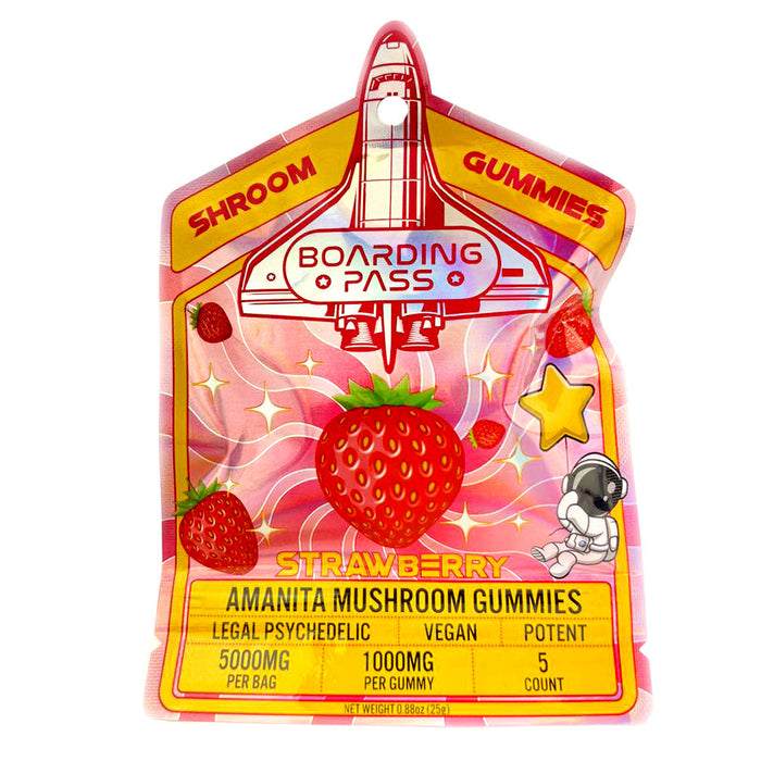 Boarding Pass Amanita Shroom Gummies - 5 count - 1000mg per / 5000mg per Bag