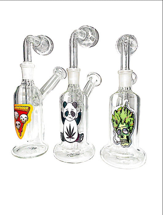 G/G 14mm Clear Bell Shape OB Water Pipe - Assorted Sticker