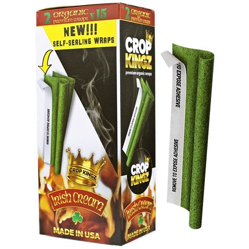 Crop Kingz Premium Organic Hemp Wraps - (15Packs/Display) - Irish Cream