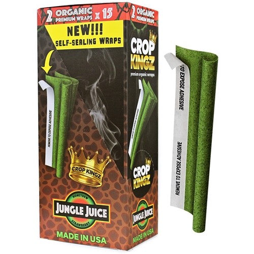Crop Kingz Premium Organic Hemp Wraps - (15Packs/Display) Jungle Juice