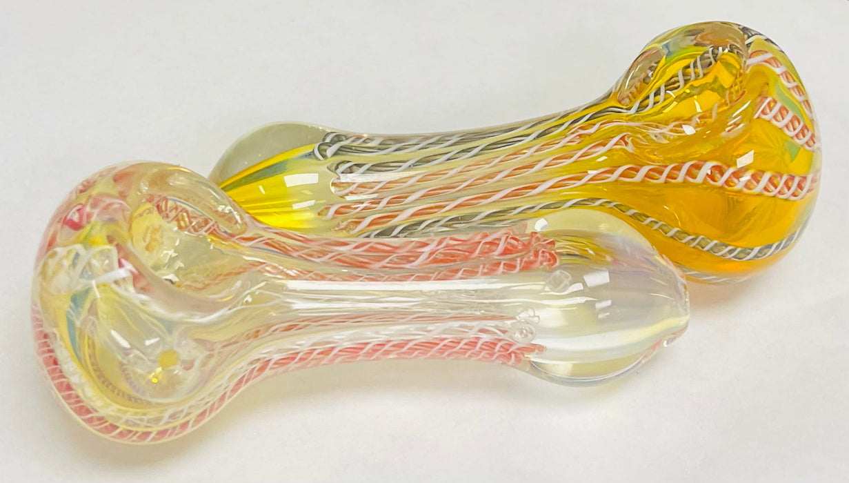 4" Fumed Swirls Glass Hand Pipe (Assorted Colors)