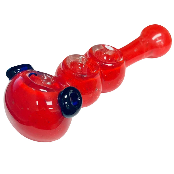 6" 3 Bowl Hand Pipe (Assorted Colors)