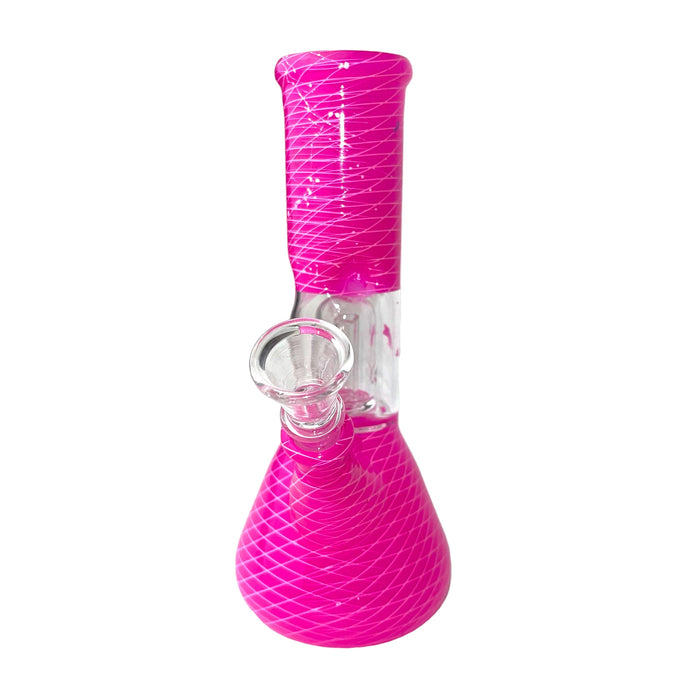 8" Clear Single Dome Colored Beaker Glass Water Pipe