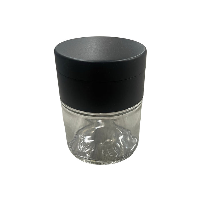 Grinder Top, Clear Glass Jar Container (Child Proof)