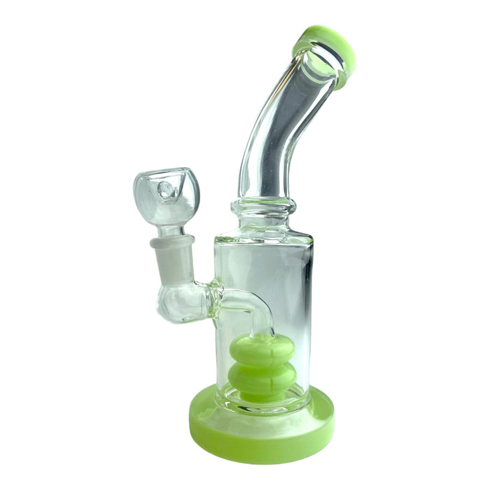 8" Bent Neck w/ Percolator Glass Water Pipe