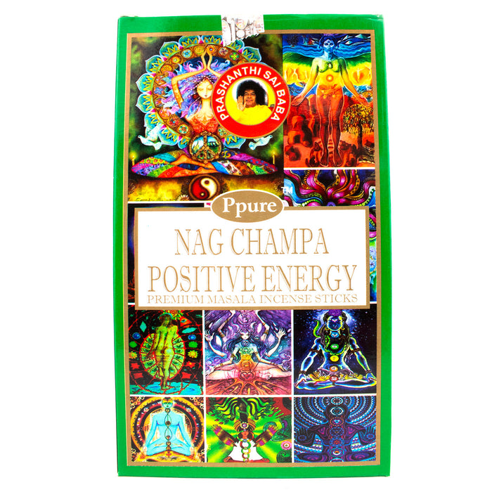 Ppure Nag Champa 15g Positive Energy Premium Masala Incense Sticks (12 Box Display)