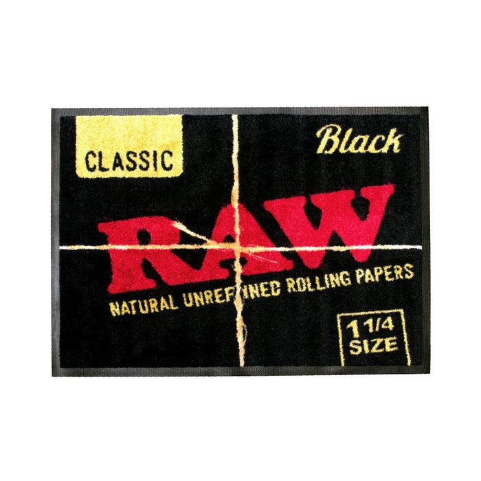 RAW Black 1 1/4 Small Floor Rubber Outdoor Soft Mat - 21.6″ x 31.5″