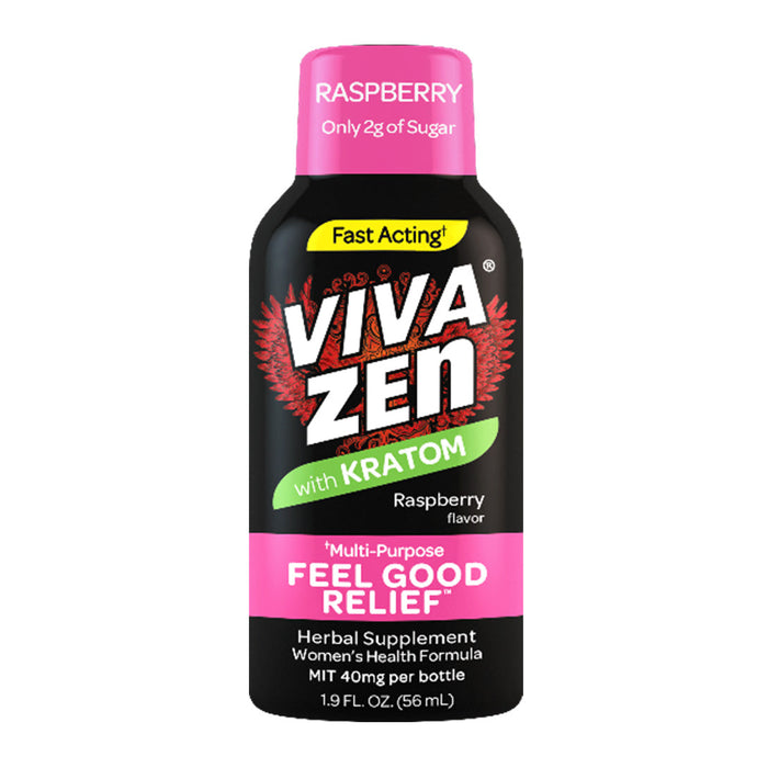 Viva Zen Kratom Women's Health Raspberry Flavor Extract Shot (MIT 40mg)(12disp/box)